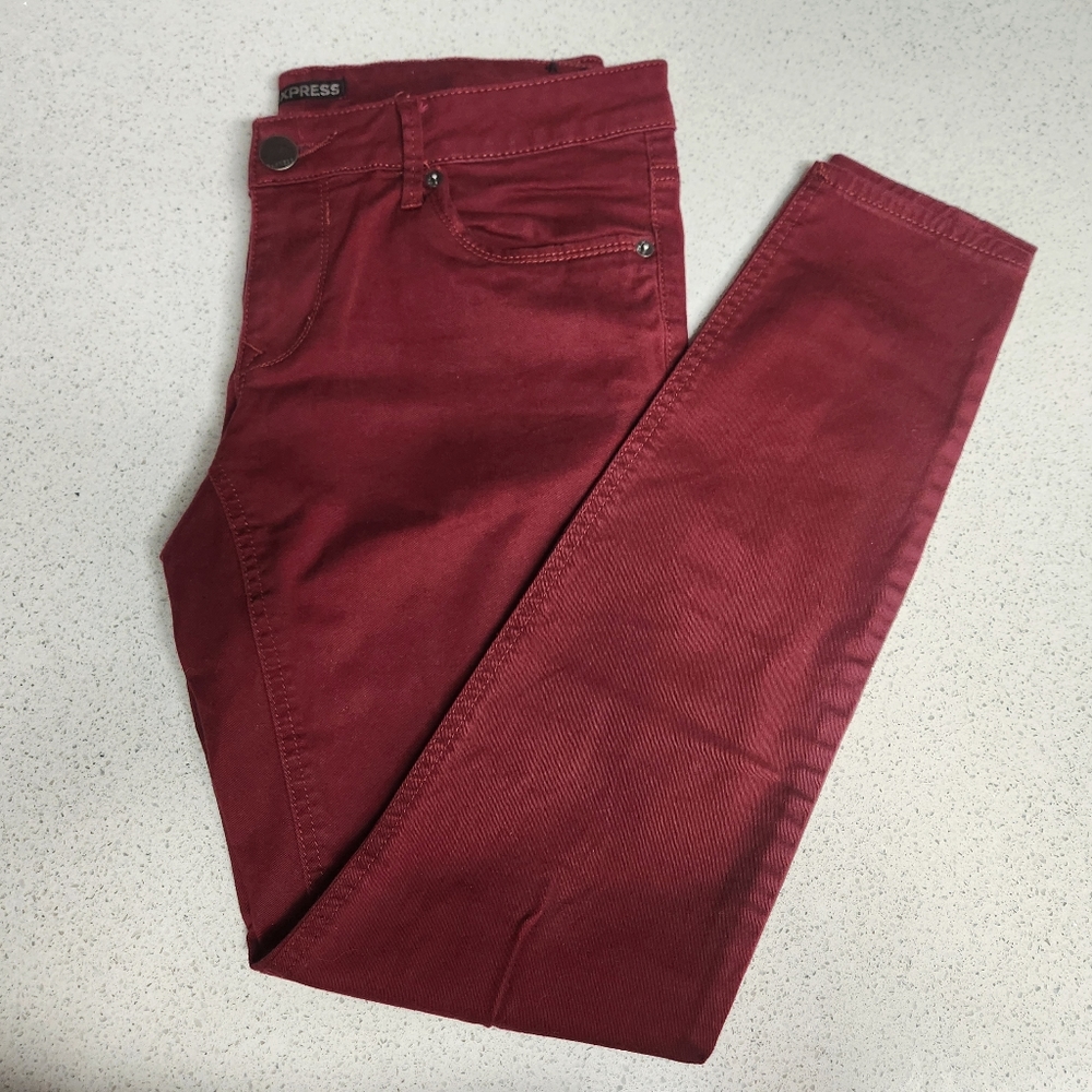 Express Dark Red Size 6 Jeggings